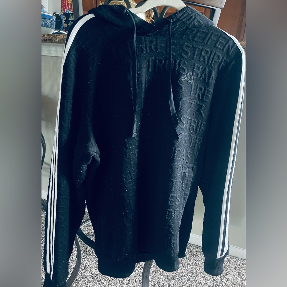 Adidas,  Black Sweatshit,  hooded,  Size M,  Very good condition